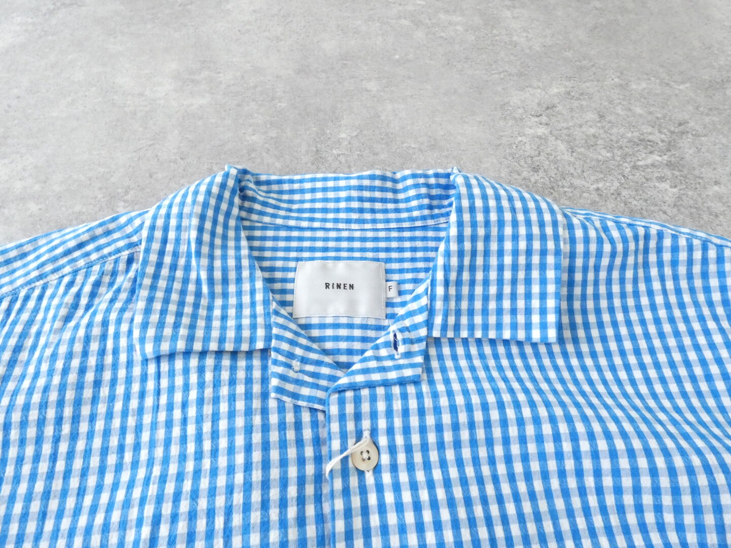 RINEN(リネン) コットンギンガム半袖オープンカラーシャツの商品画像21