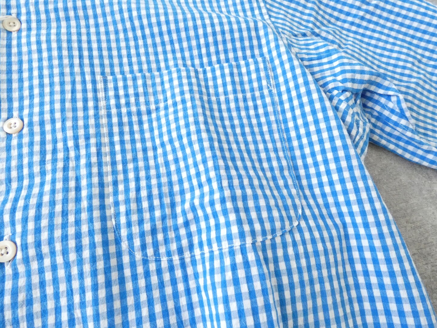 RINEN(リネン) コットンギンガム半袖オープンカラーシャツの商品画像23