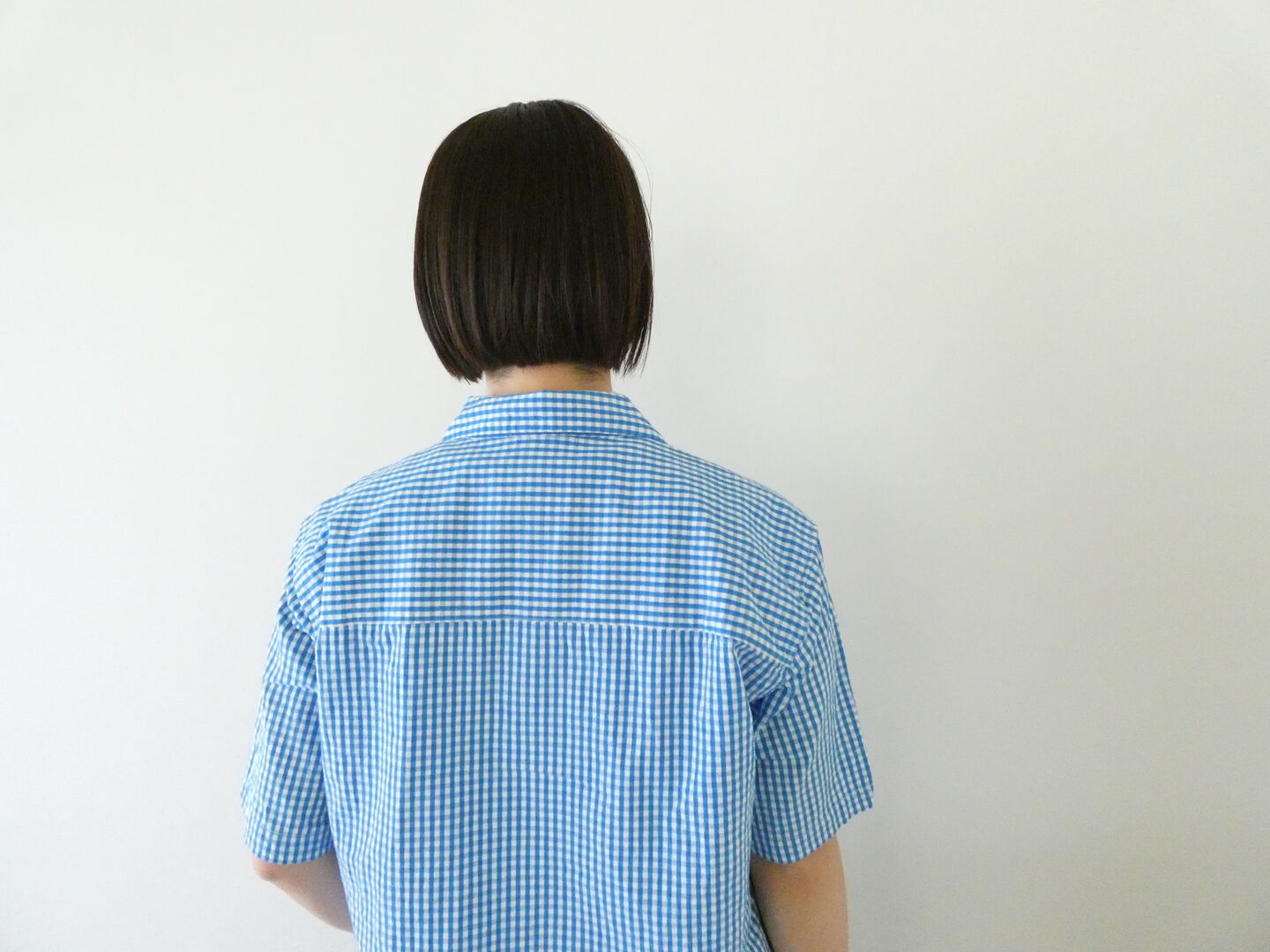 RINEN(リネン) コットンギンガム半袖オープンカラーシャツの商品画像8