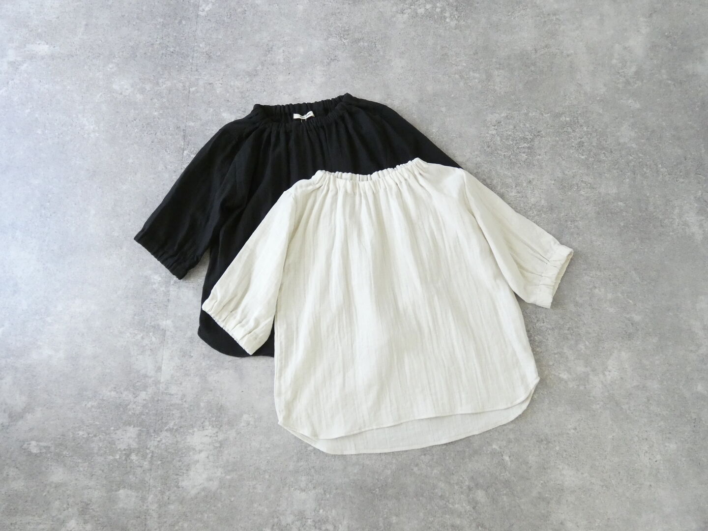 SSC スラブWガーゼゴムネック5分袖プルオーバーの商品画像3