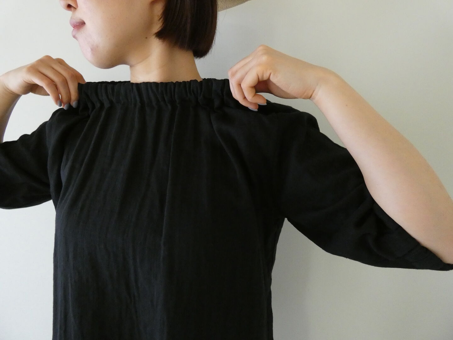 SSC スラブWガーゼゴムネック5分袖プルオーバーの商品画像4