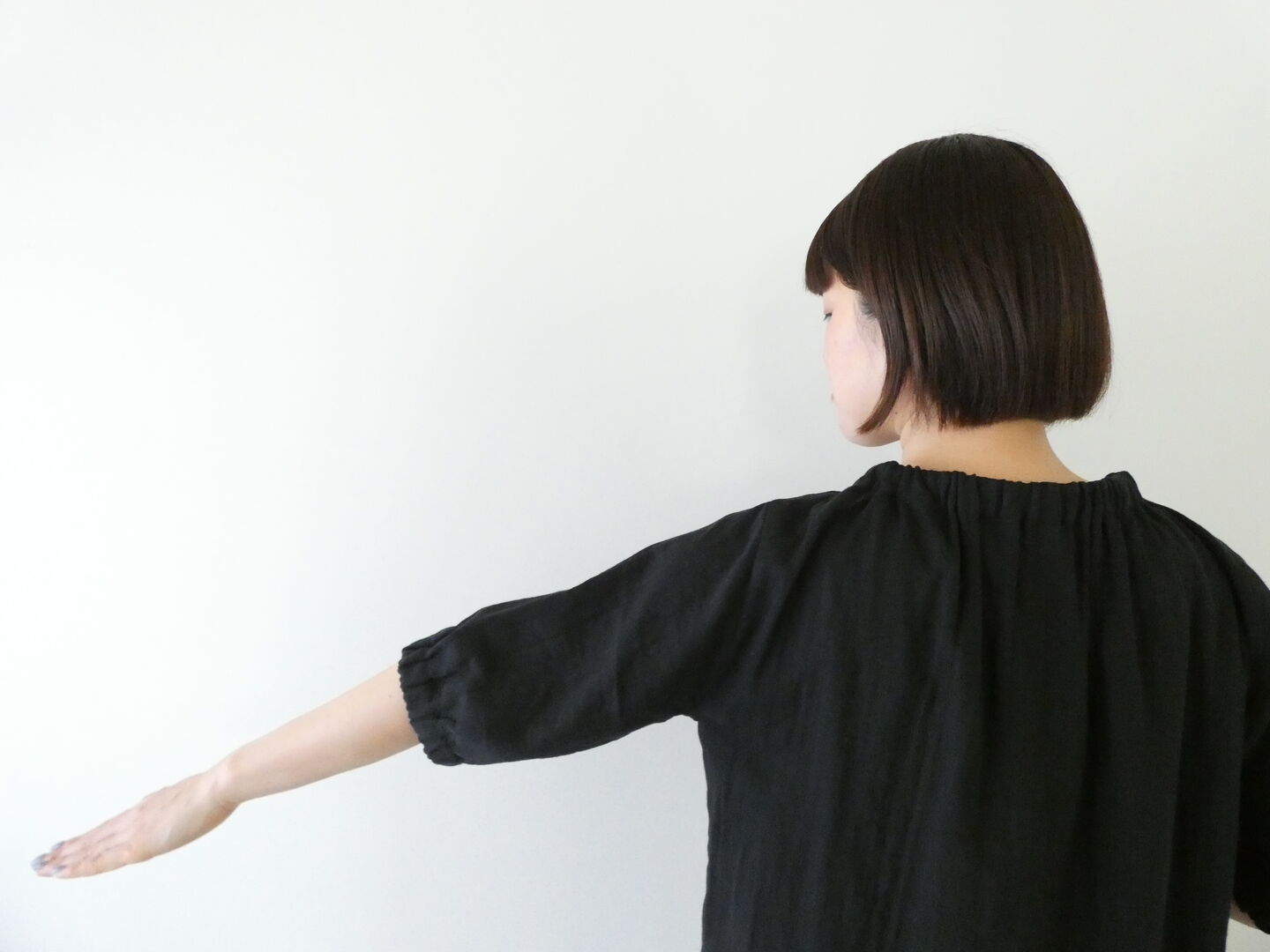 SSC スラブWガーゼゴムネック5分袖プルオーバーの商品画像8