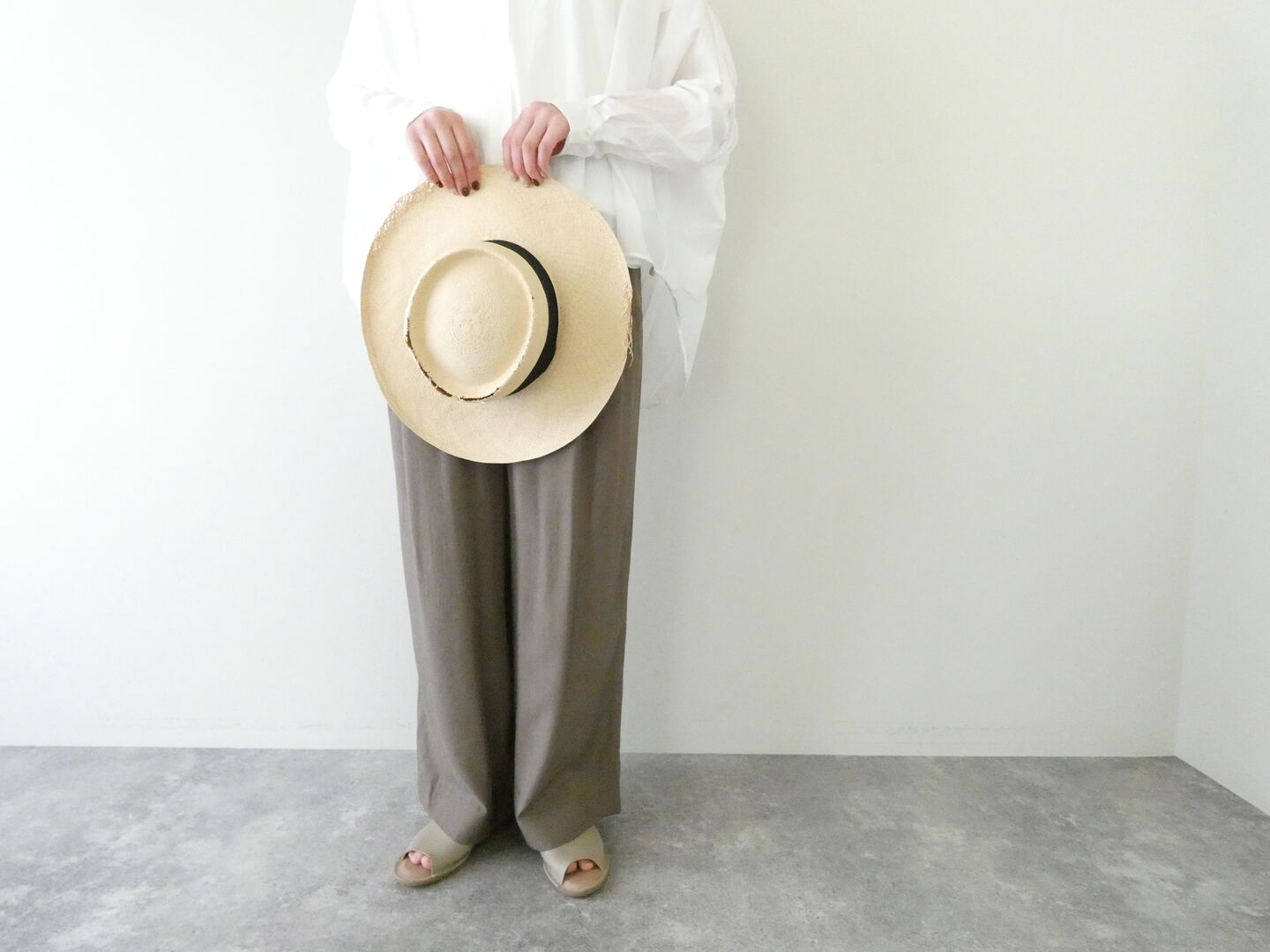 Ballsey(ボールジィ) シルキーブロード3タックドロストワイドパンツの商品画像6