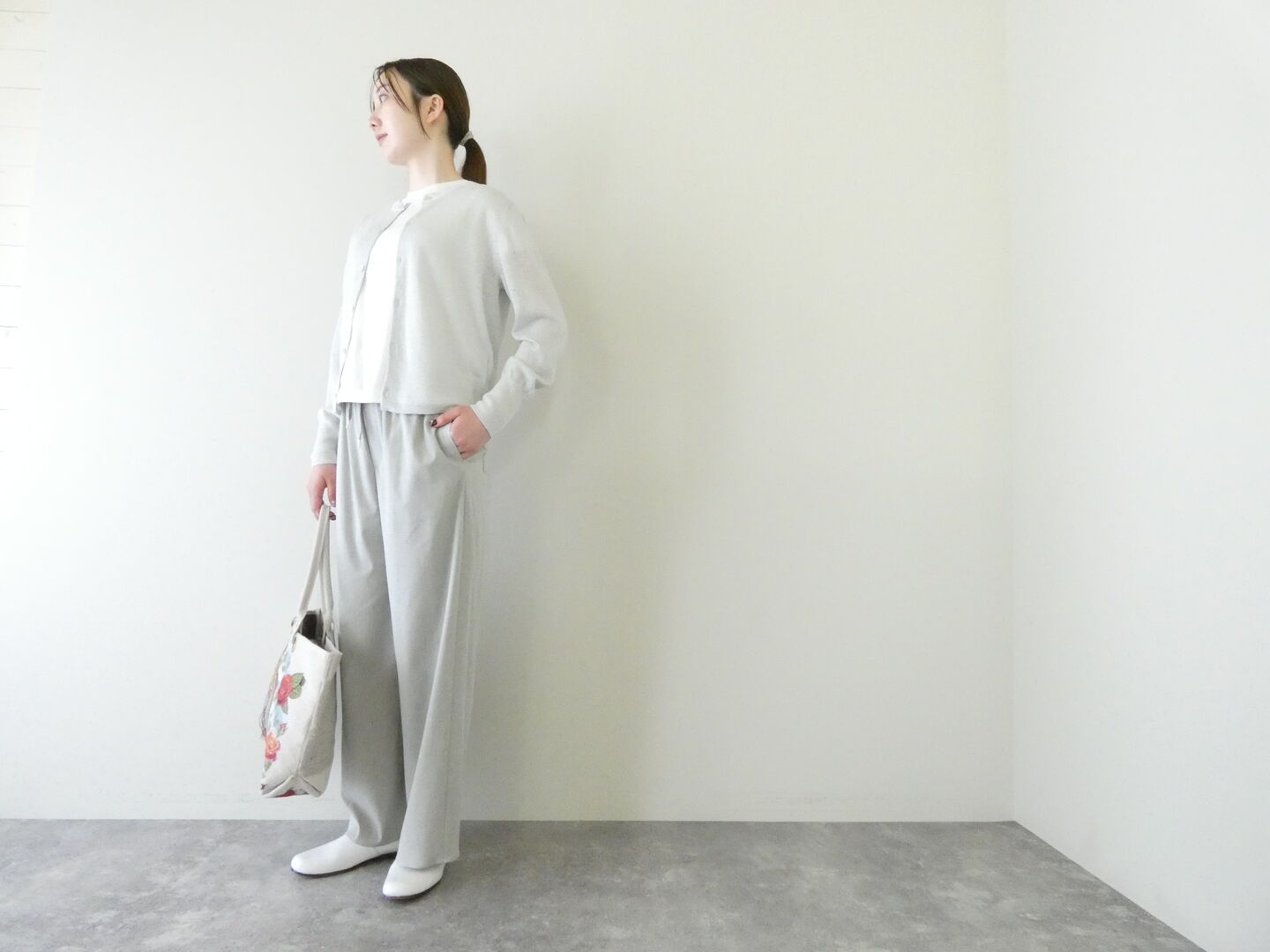 MACPHEE(マカフィー) プレインリネンクルーネックカーディガンの商品画像2