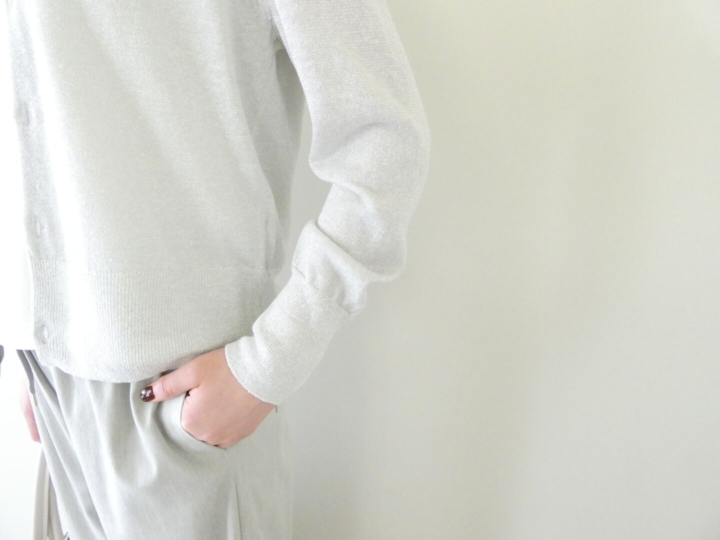 MACPHEE(マカフィー) プレインリネンクルーネックカーディガンの商品画像5