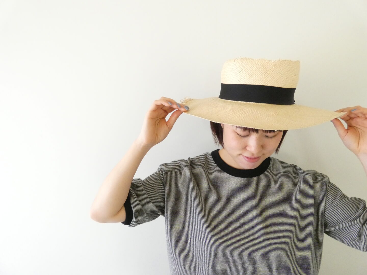 Hands of creation(ハンズオブクリエイション) ラフィスウェーデンカノコ盲縞ハーフスリーブプルオーバーの商品画像1