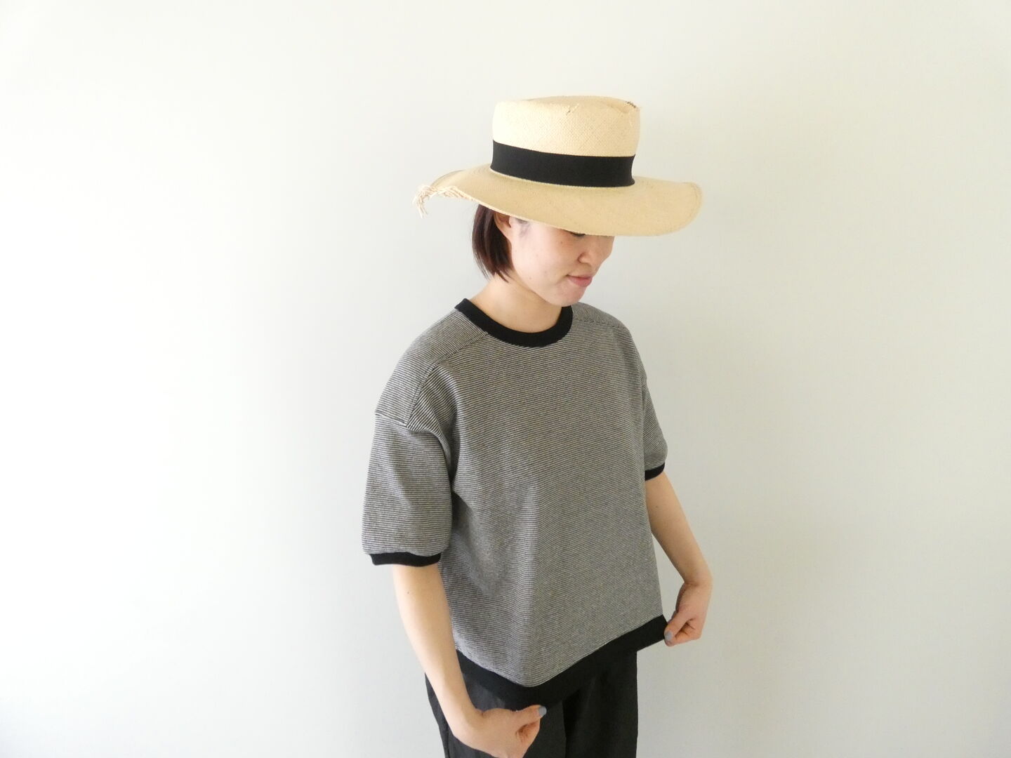 Hands of creation(ハンズオブクリエイション) ラフィスウェーデンカノコ盲縞ハーフスリーブプルオーバーの商品画像9