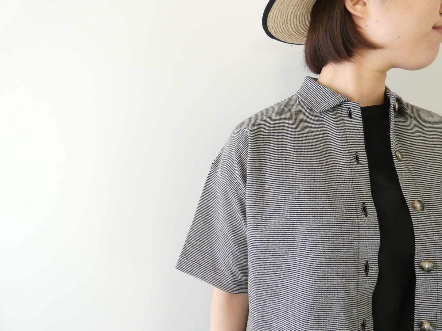 Hands of creation(ハンズオブクリエイション) ラフィスウェーデンカノコ盲縞ポロ衿カーディガンの商品画像3