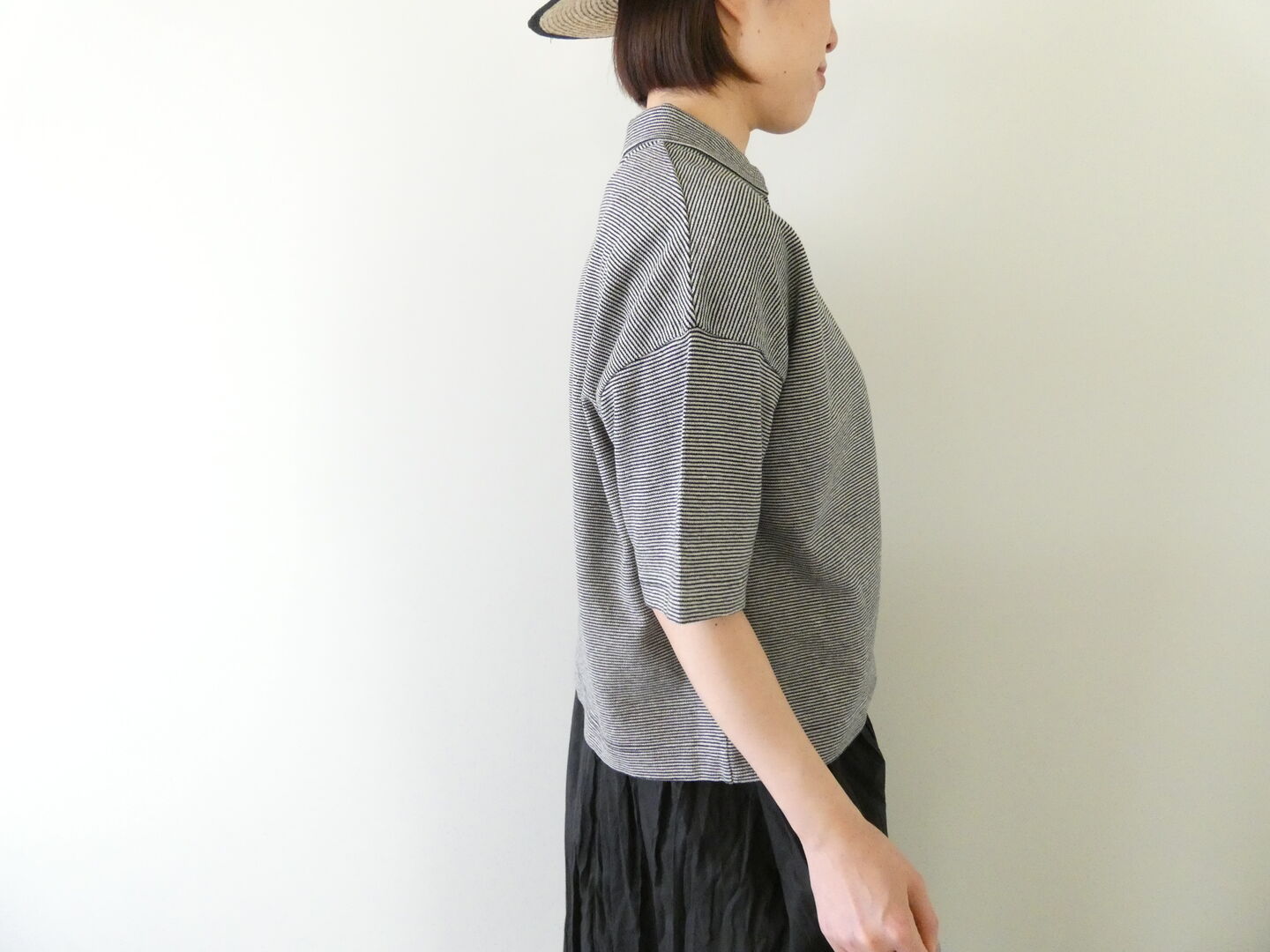 Hands of creation(ハンズオブクリエイション) ラフィスウェーデンカノコ盲縞ポロ衿カーディガンの商品画像9