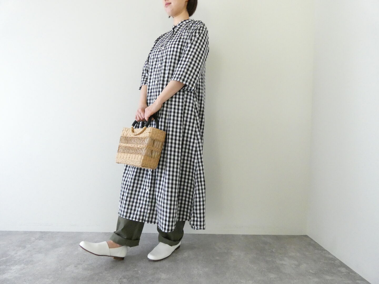 ichi(イチ) ブロードギンガムワンピースの商品画像1