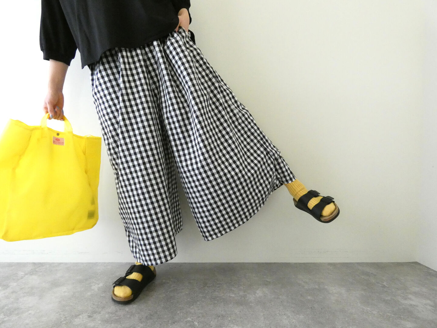 ichi(イチ) ギンガムワイドパンツの商品画像5