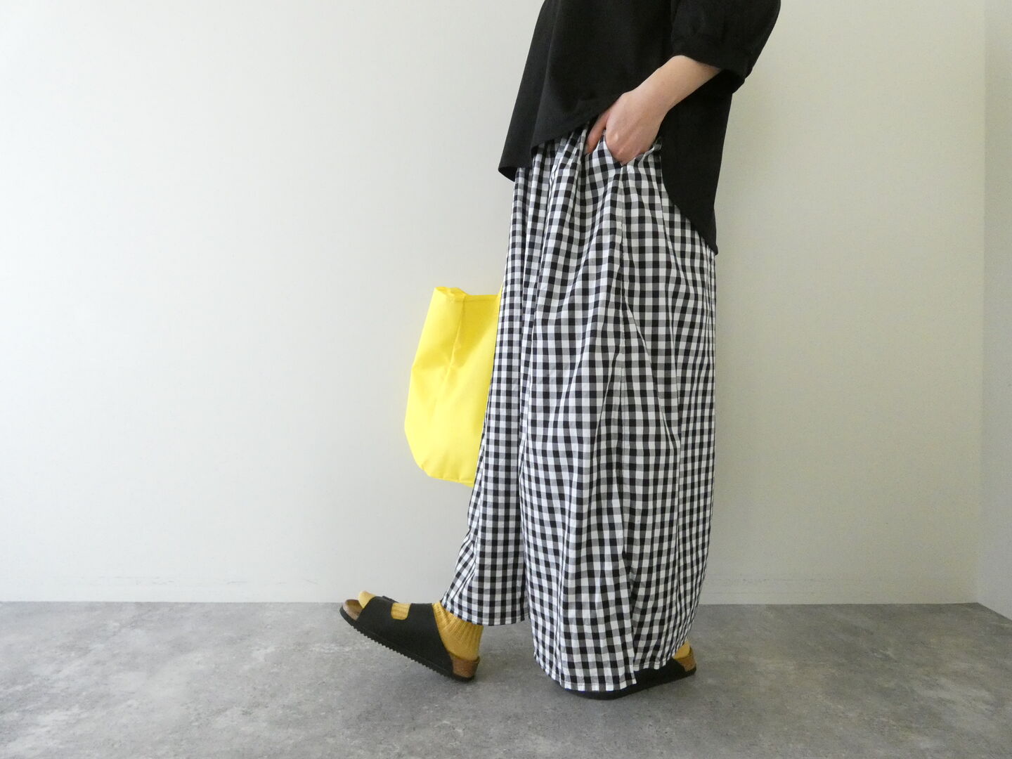 ichi(イチ) ギンガムワイドパンツの商品画像7