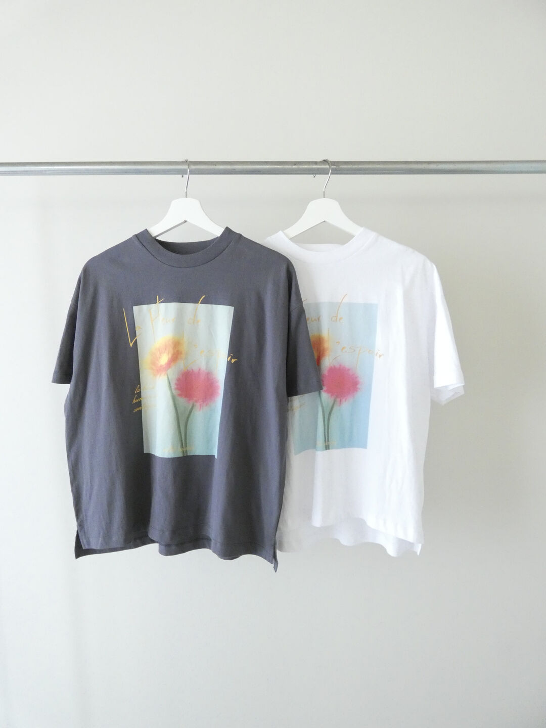 SOUFFLE ソフトスラブ天竺サイドスリットプリントTの商品画像10