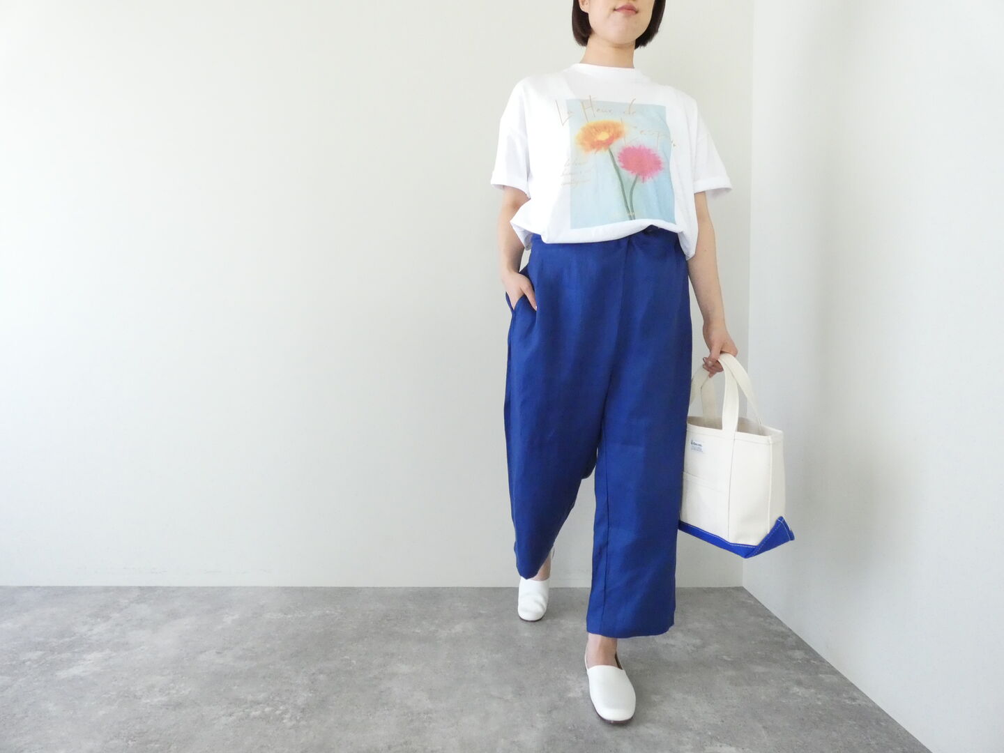 SOUFFLE ソフトスラブ天竺サイドスリットプリントTの商品画像2