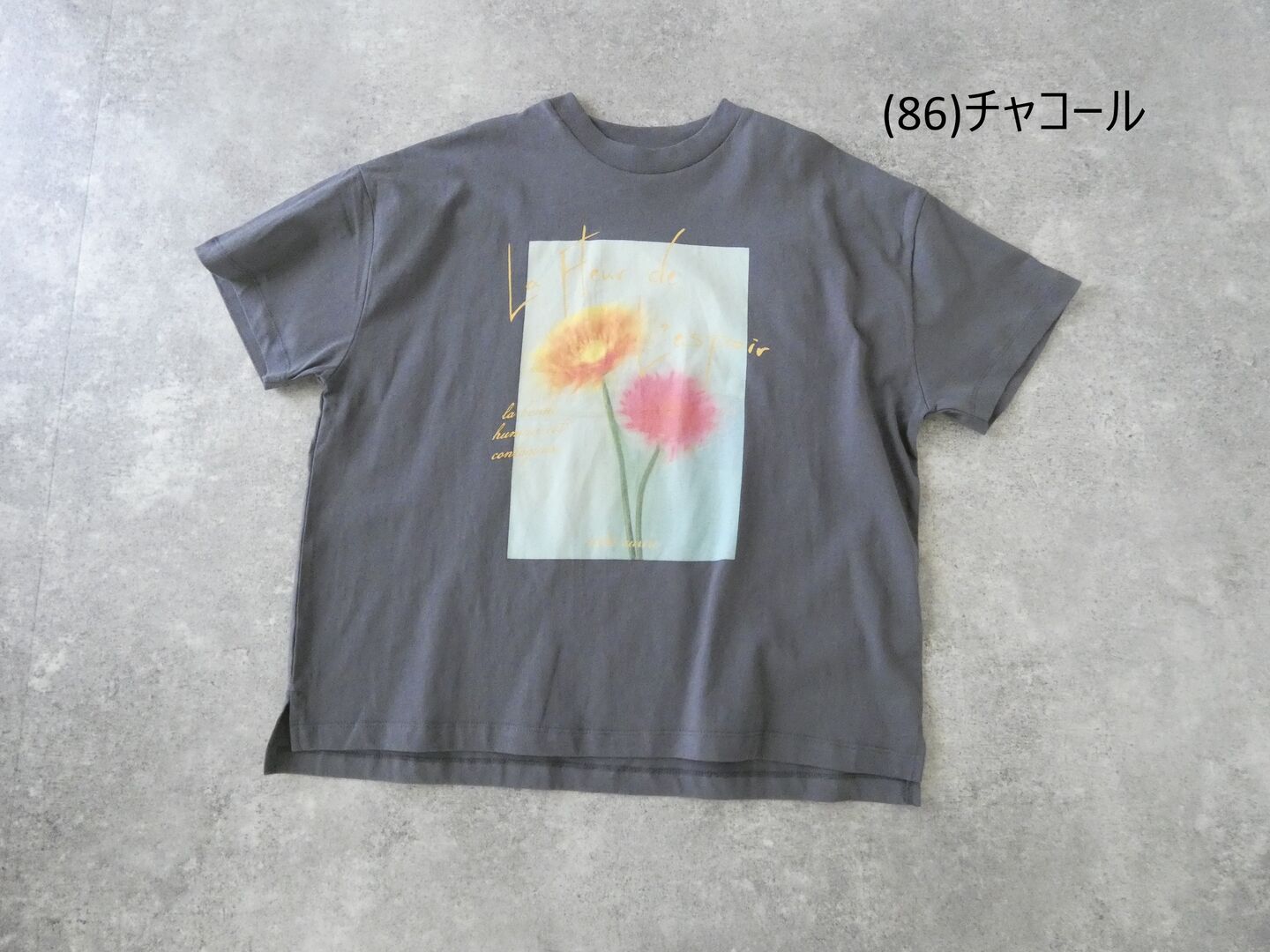 SOUFFLE ソフトスラブ天竺サイドスリットプリントTの商品画像28