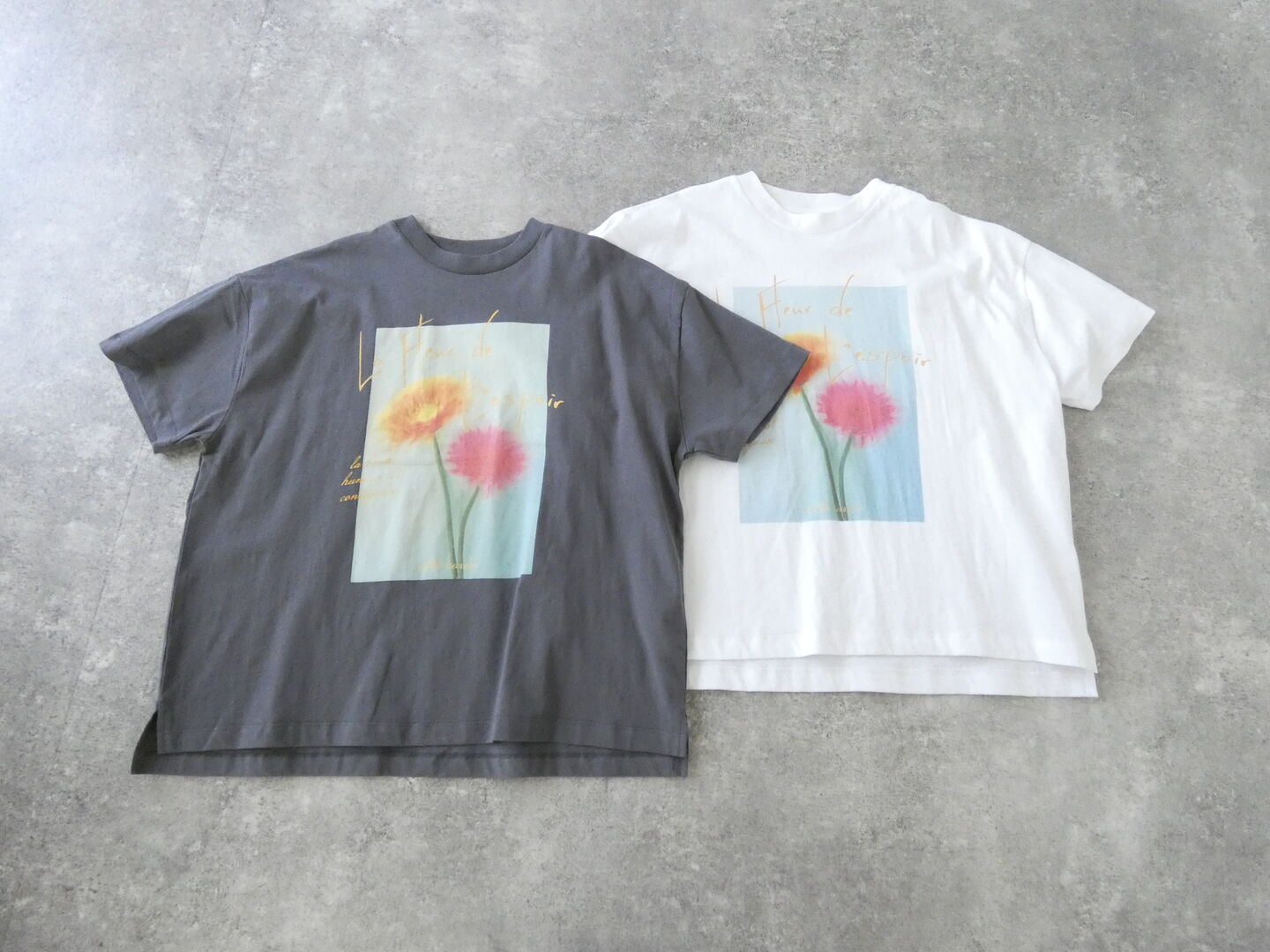 SOUFFLE ソフトスラブ天竺サイドスリットプリントTの商品画像3