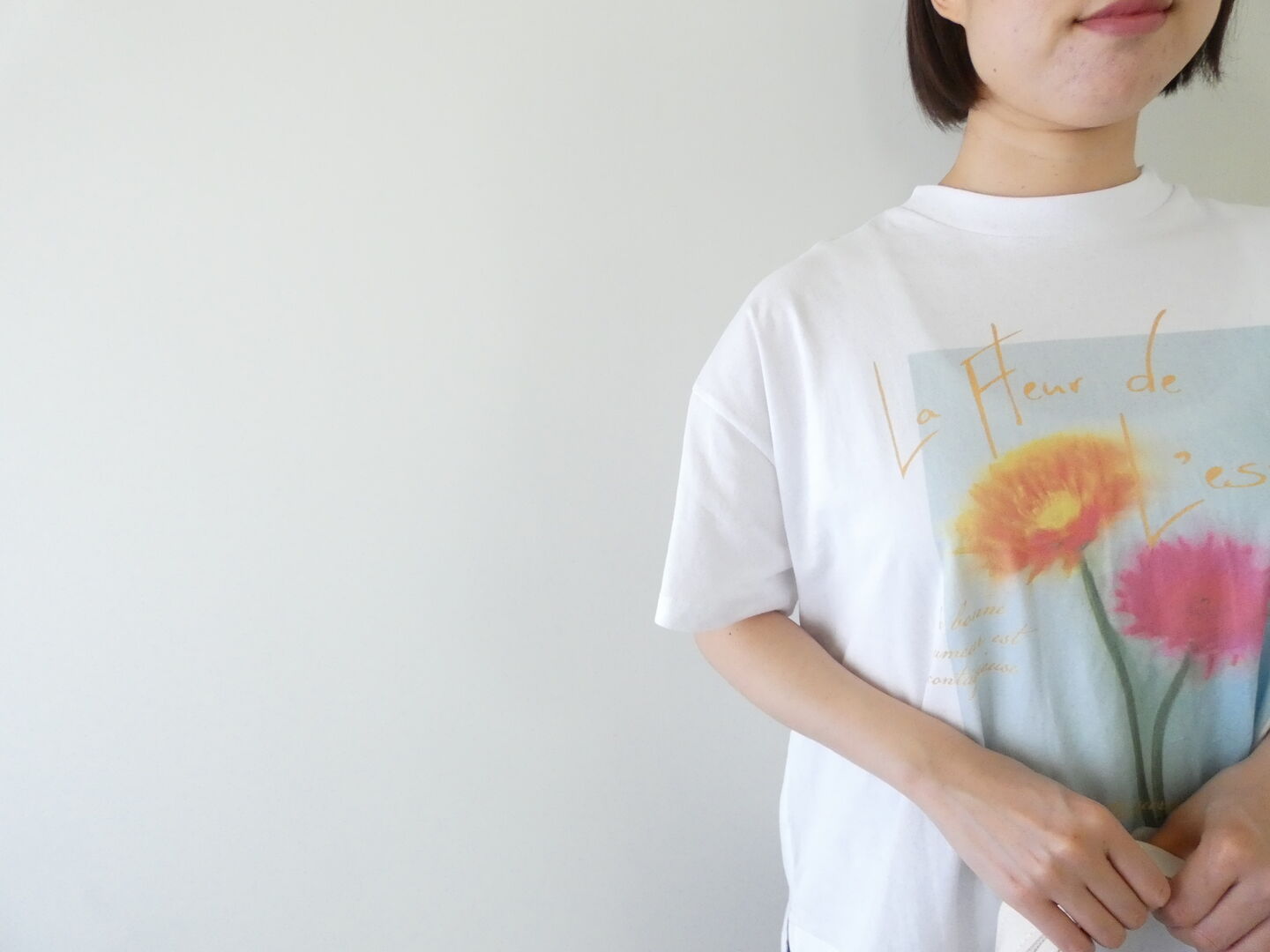 SOUFFLE ソフトスラブ天竺サイドスリットプリントTの商品画像4