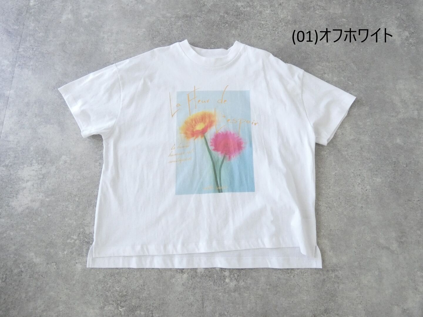 SOUFFLE ソフトスラブ天竺サイドスリットプリントTの商品画像42