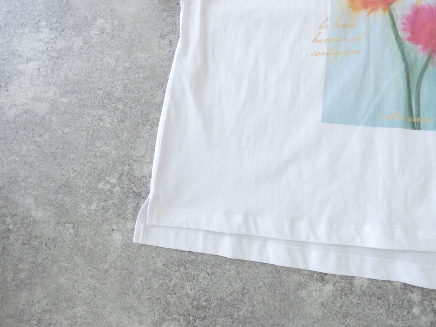 SOUFFLE ソフトスラブ天竺サイドスリットプリントTの商品画像47