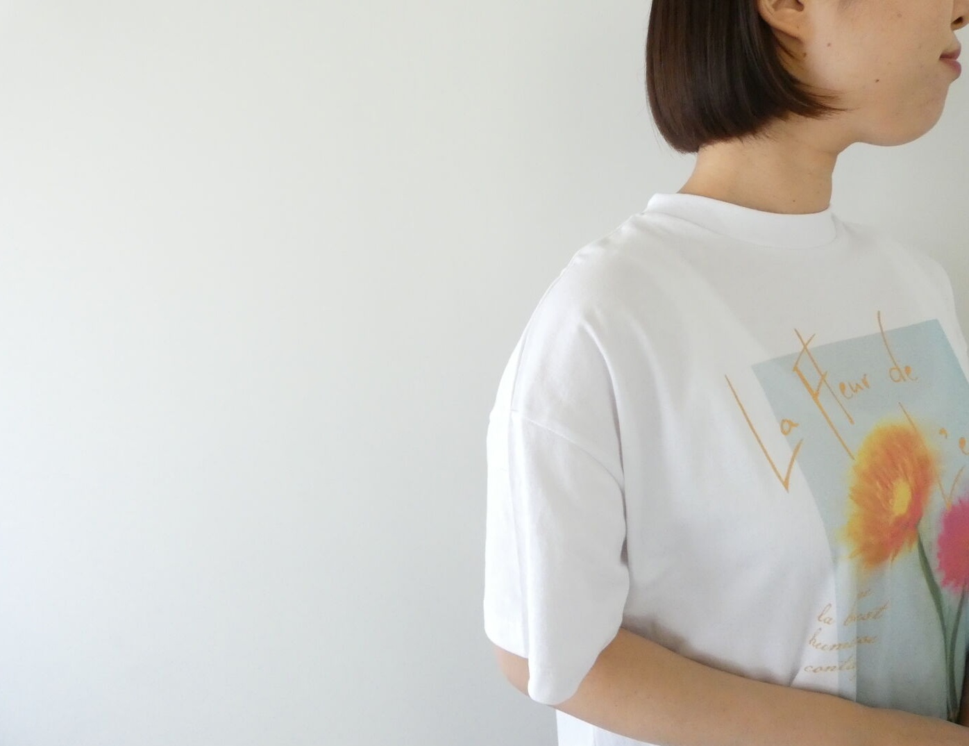 SOUFFLE ソフトスラブ天竺サイドスリットプリントTの商品画像5