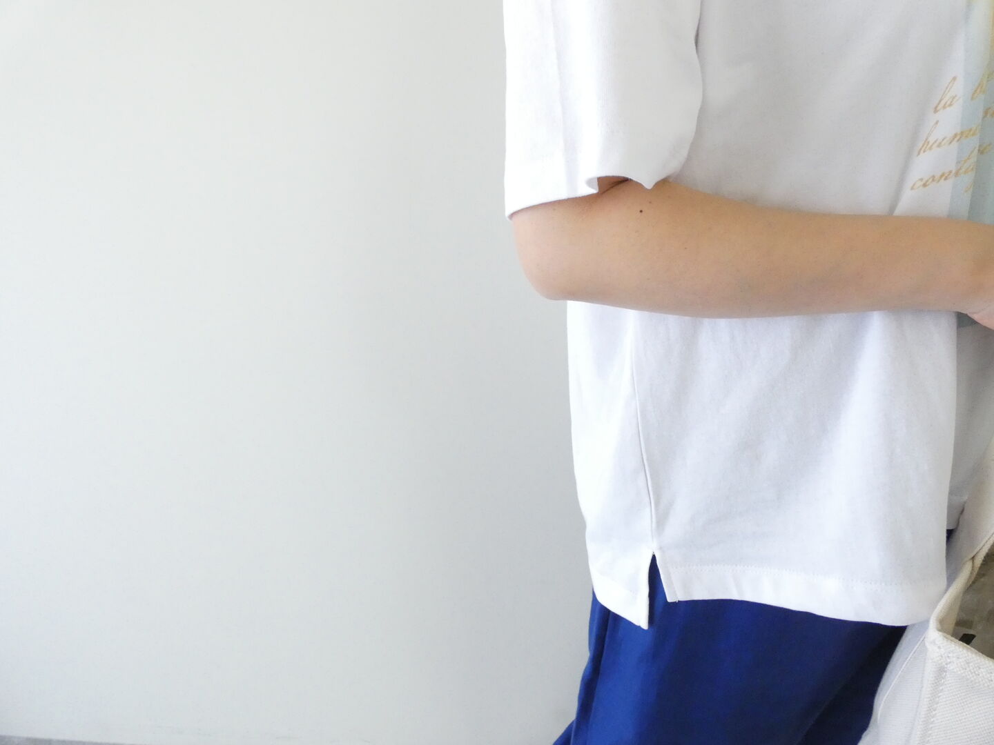 SOUFFLE ソフトスラブ天竺サイドスリットプリントTの商品画像6