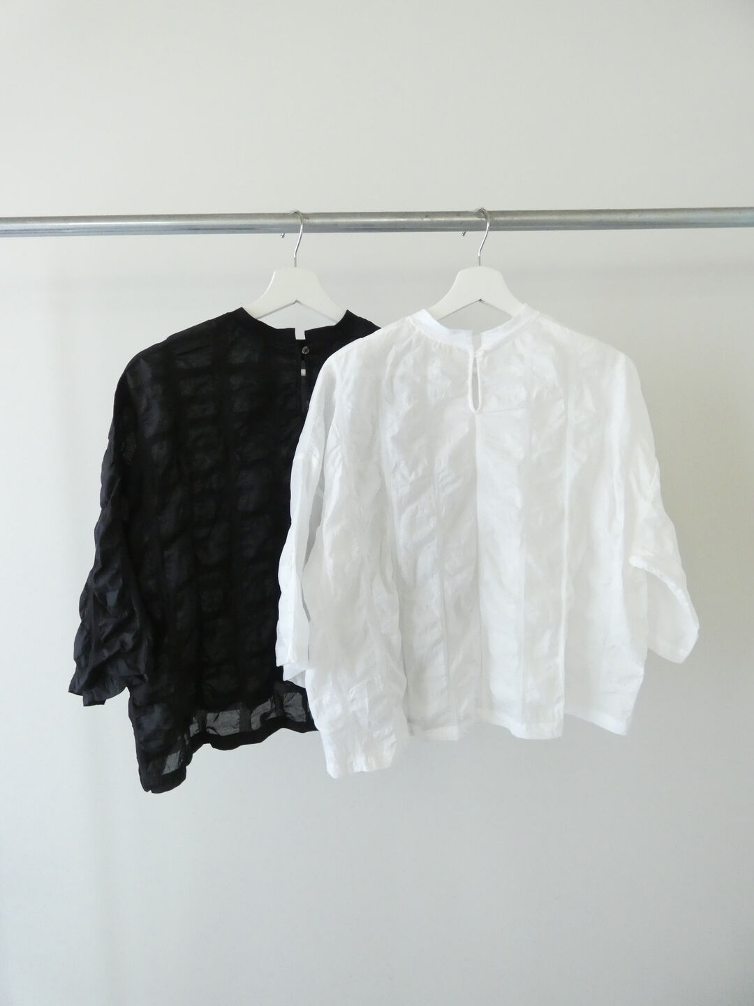 NARU デザイン塩縮チェックワイドシャツの商品画像11