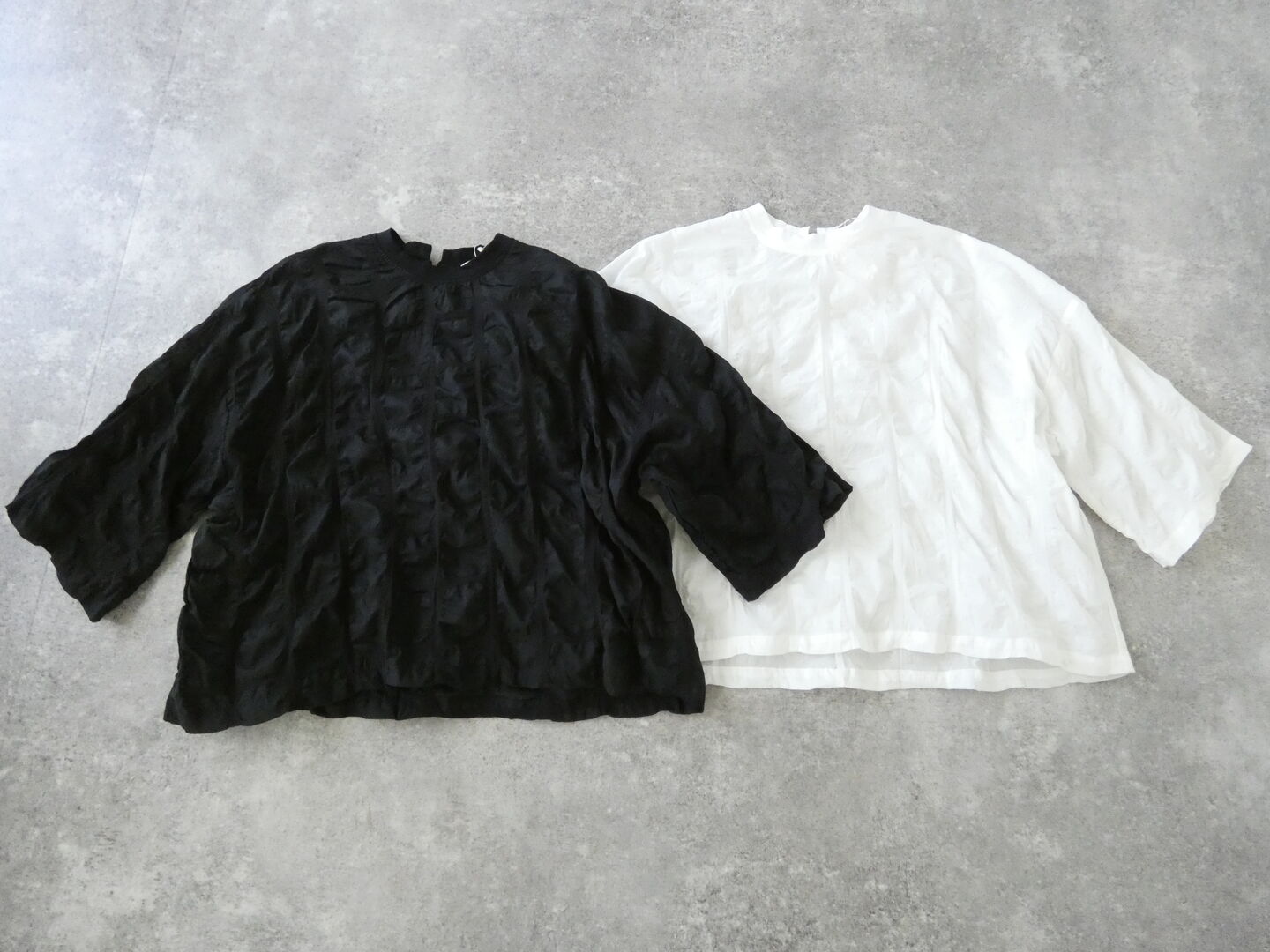 NARU デザイン塩縮チェックワイドシャツの商品画像3