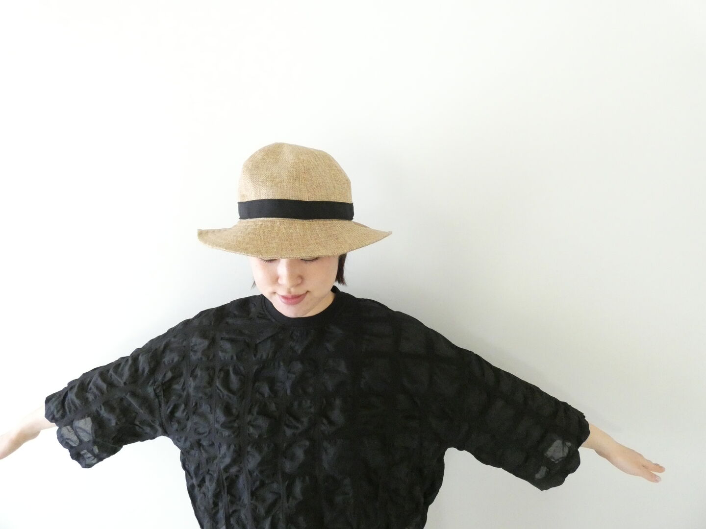 NARU デザイン塩縮チェックワイドシャツの商品画像6