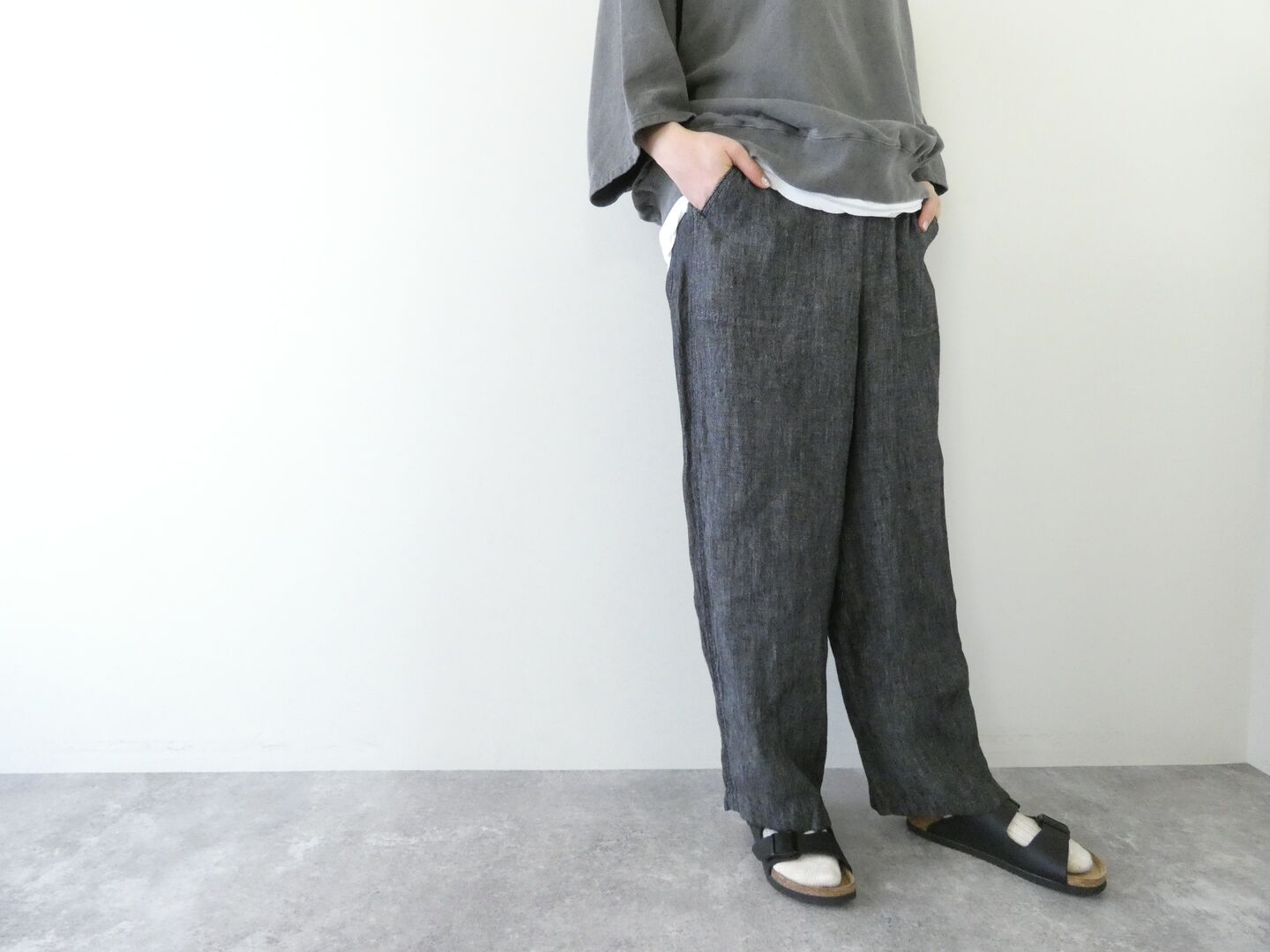 NATURAL LAUNDRY(ナチュラルランドリー) リネンデニムフックパンツの商品画像1