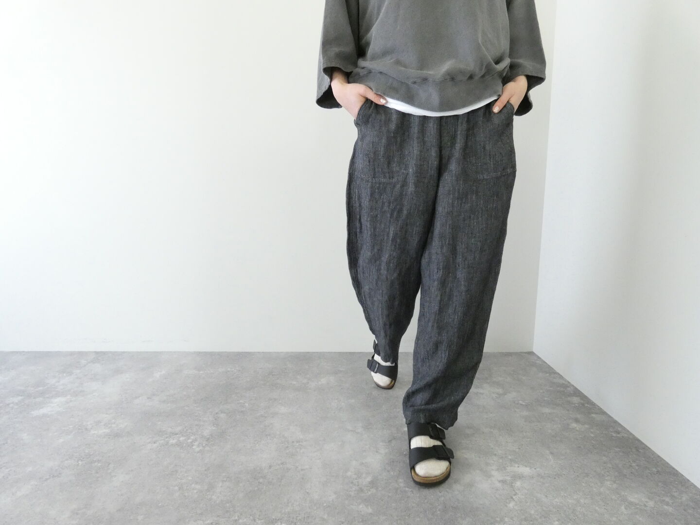 NATURAL LAUNDRY(ナチュラルランドリー) リネンデニムフックパンツの商品画像7