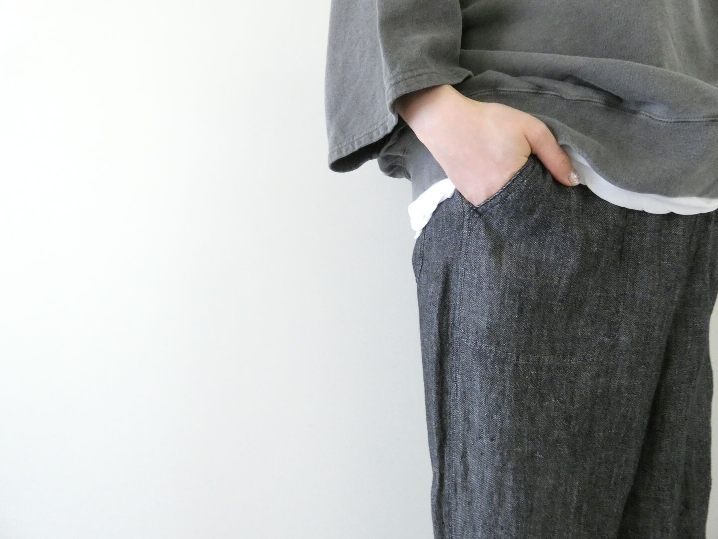 NATURAL LAUNDRY(ナチュラルランドリー) リネンデニムフックパンツの商品画像8