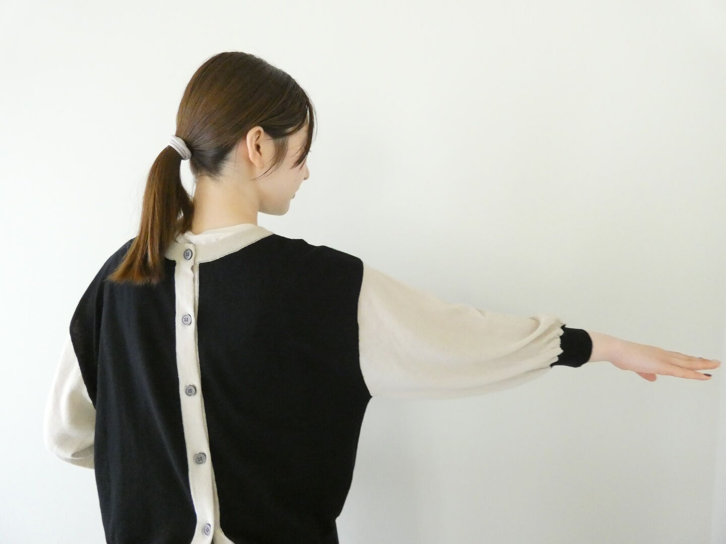 mao made(マオメイド) 2WAY配色パフスリーブカーディガンの商品画像14