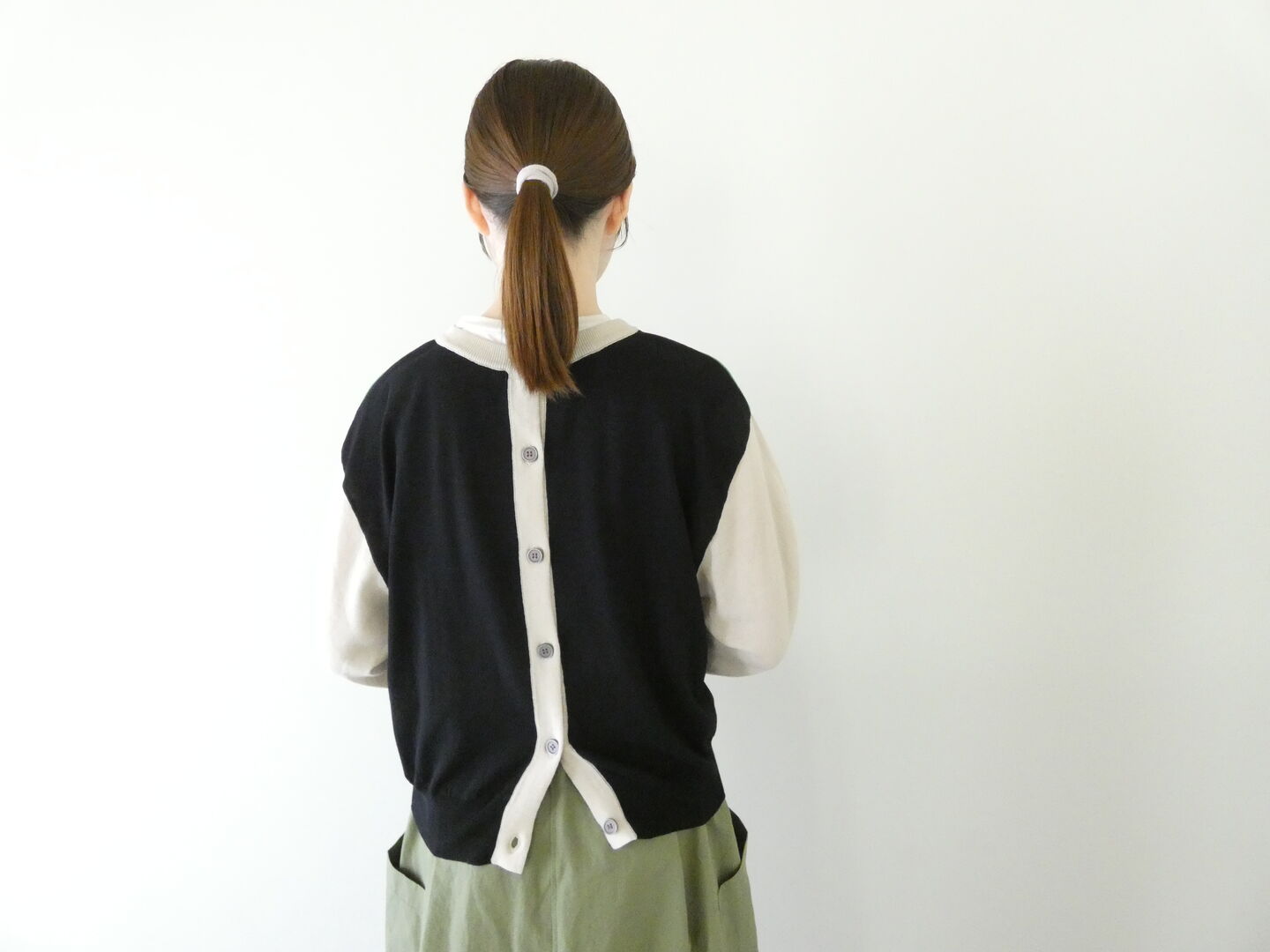 mao made(マオメイド) 2WAY配色パフスリーブカーディガンの商品画像15