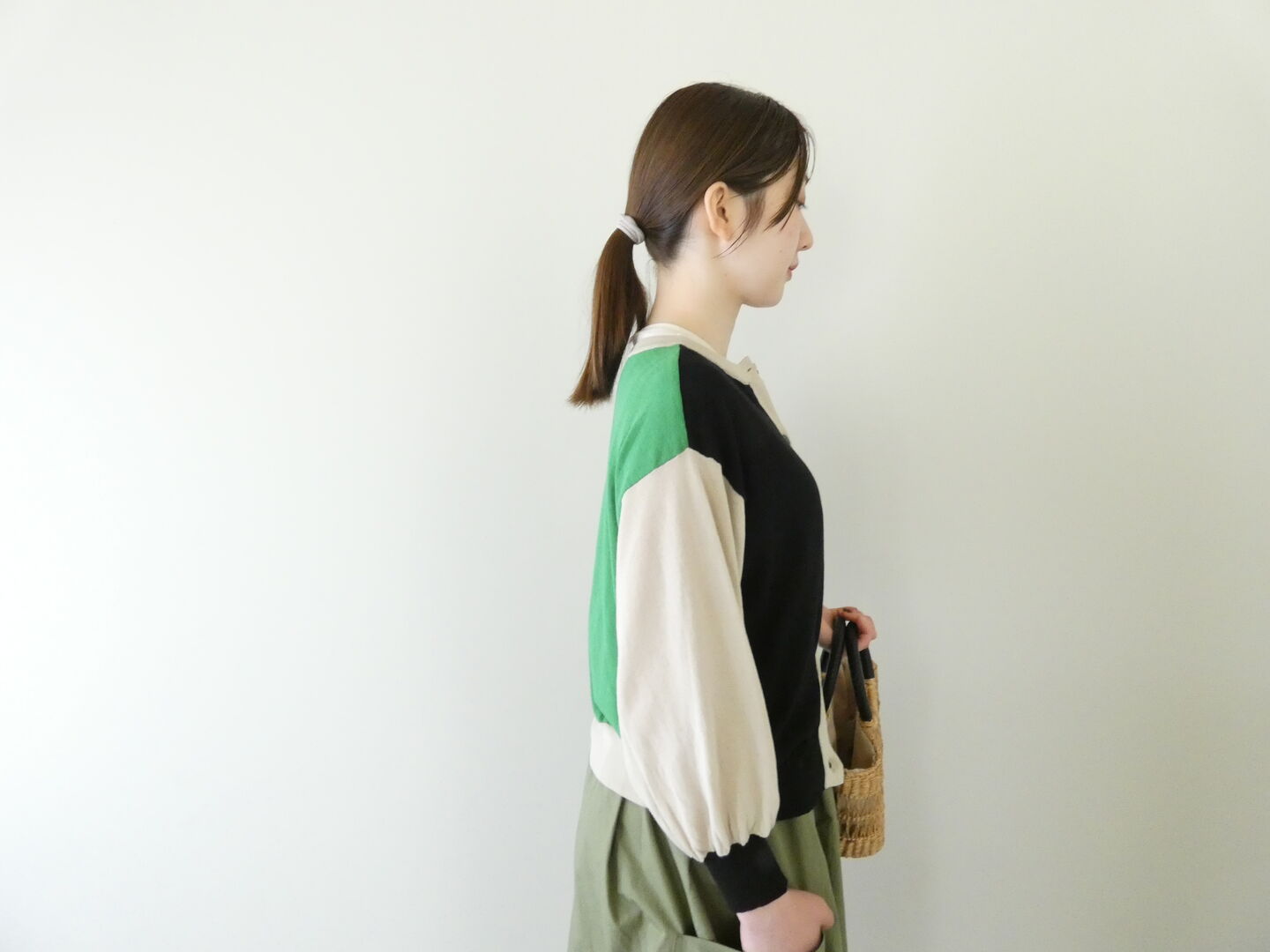 mao made(マオメイド) 2WAY配色パフスリーブカーディガンの商品画像6