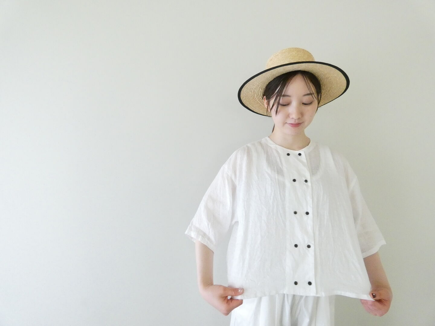 mizuiro ind(ミズイロインド) リネンダブルクルーネックシャツの商品画像1