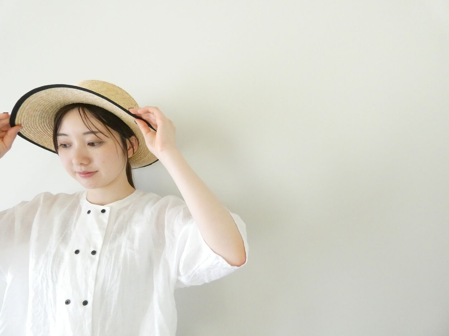 mizuiro ind(ミズイロインド) リネンダブルクルーネックシャツの商品画像2