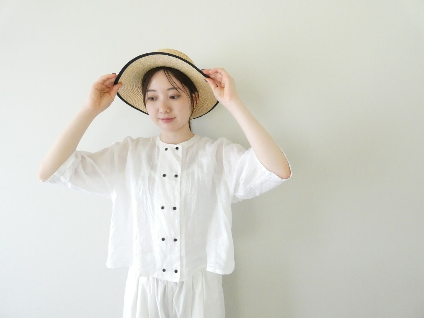 mizuiro ind(ミズイロインド) リネンダブルクルーネックシャツの商品画像4