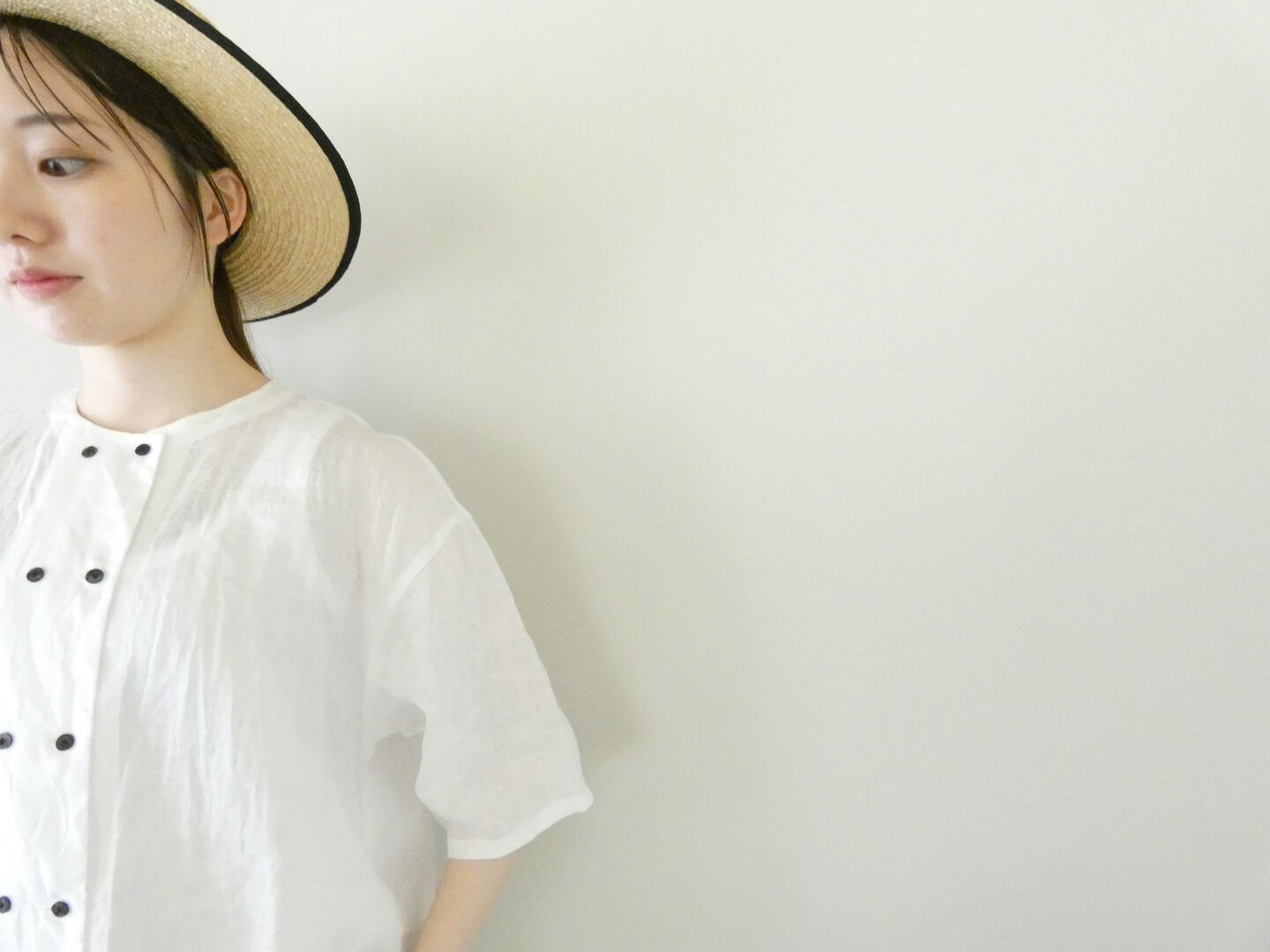 mizuiro ind(ミズイロインド) リネンダブルクルーネックシャツの商品画像6