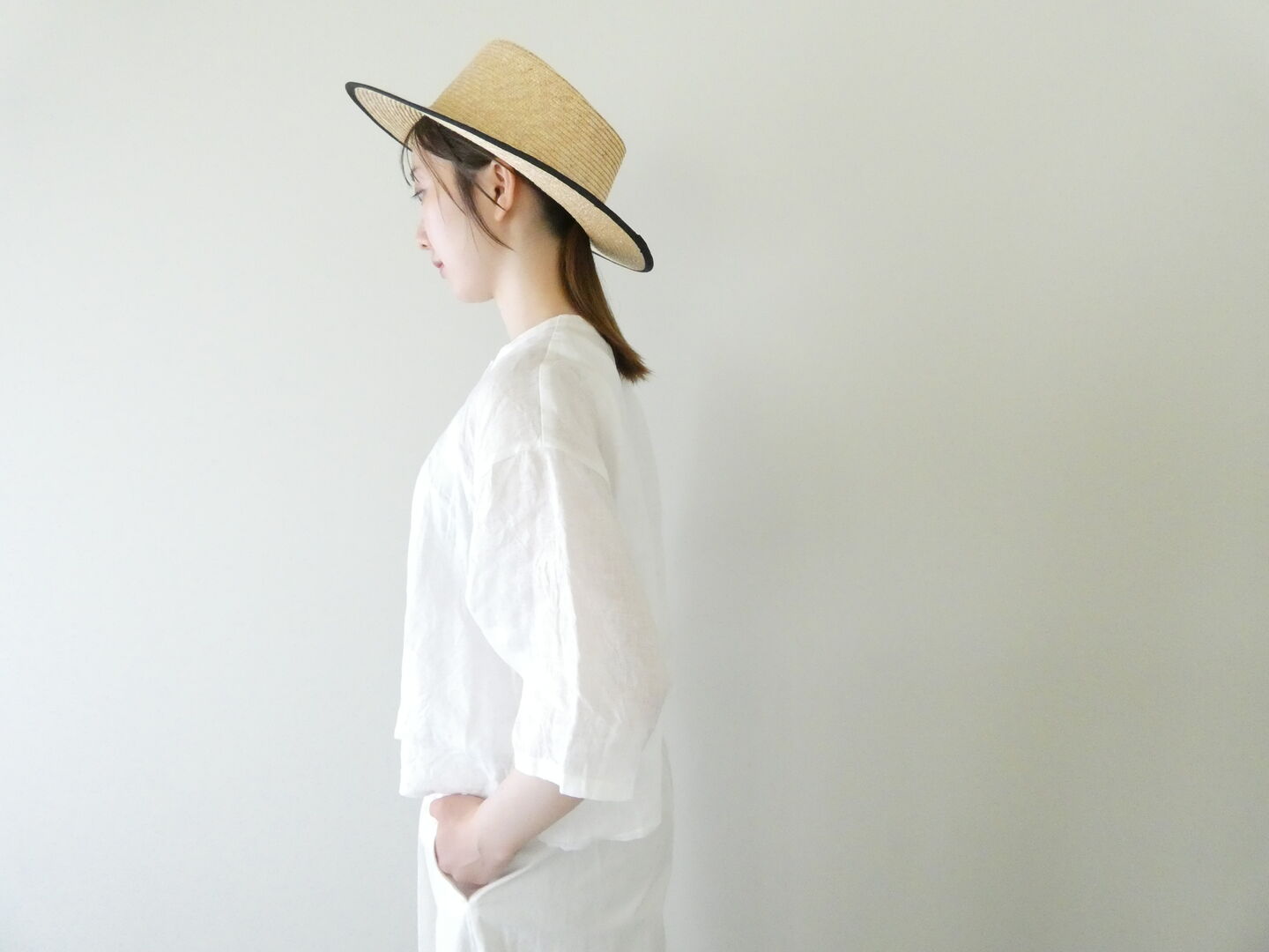 mizuiro ind(ミズイロインド) リネンダブルクルーネックシャツの商品画像8