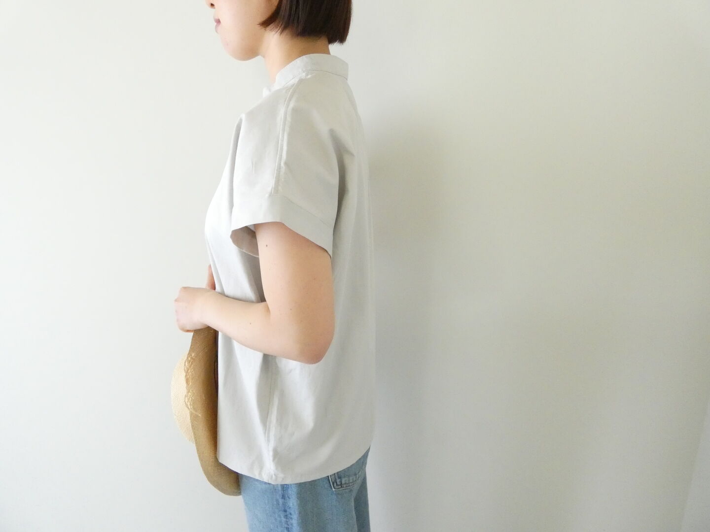 mizuiro ind(ミズイロインド) コットンリネンアシンメトリーカラーシャツの商品画像10