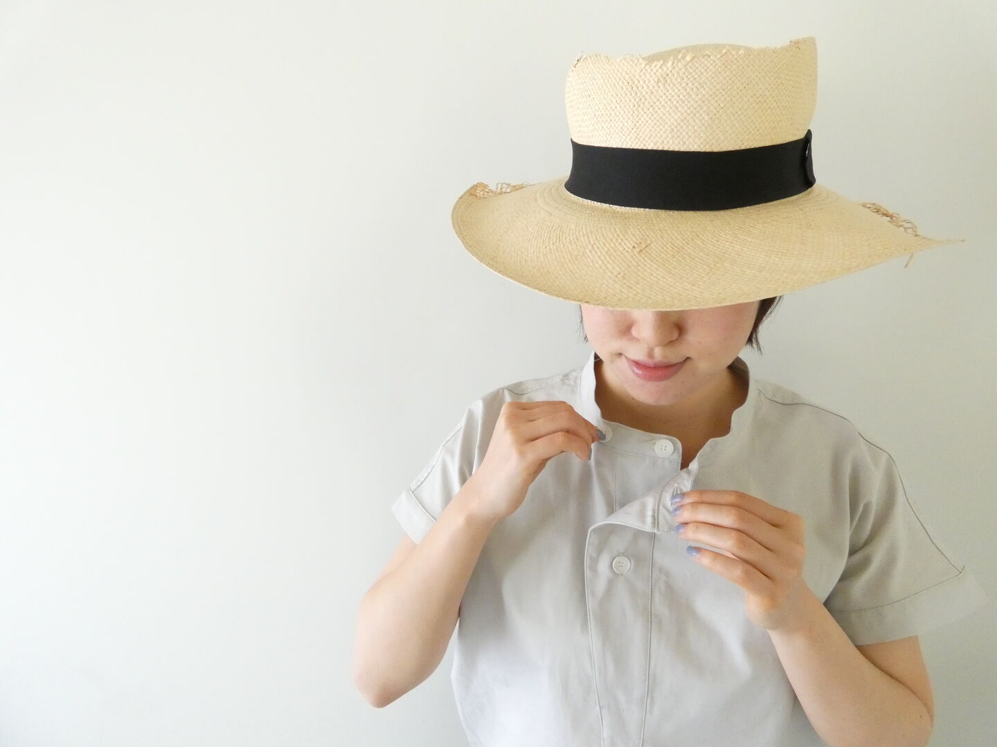 mizuiro ind(ミズイロインド) コットンリネンアシンメトリーカラーシャツの商品画像5