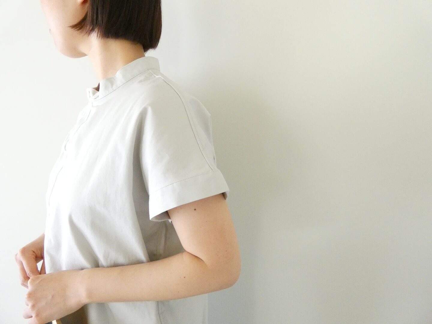 mizuiro ind(ミズイロインド) コットンリネンアシンメトリーカラーシャツの商品画像6