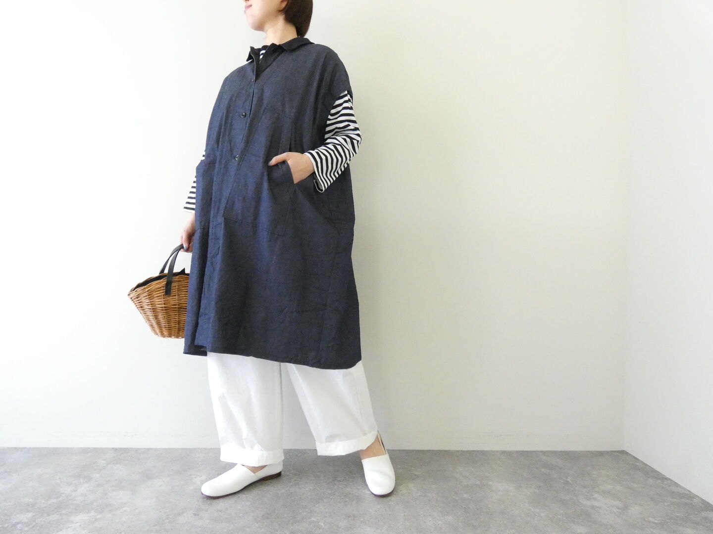 mizuiro ind(ミズイロインド) ワイドデニムシャツワンピースの商品画像2