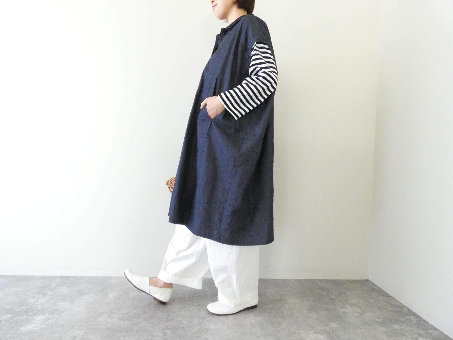 mizuiro ind(ミズイロインド) ワイドデニムシャツワンピースの商品画像9