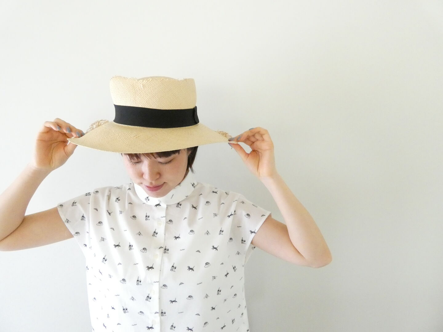 PK 重ね衿裾ラウンドカットシャツの商品画像2