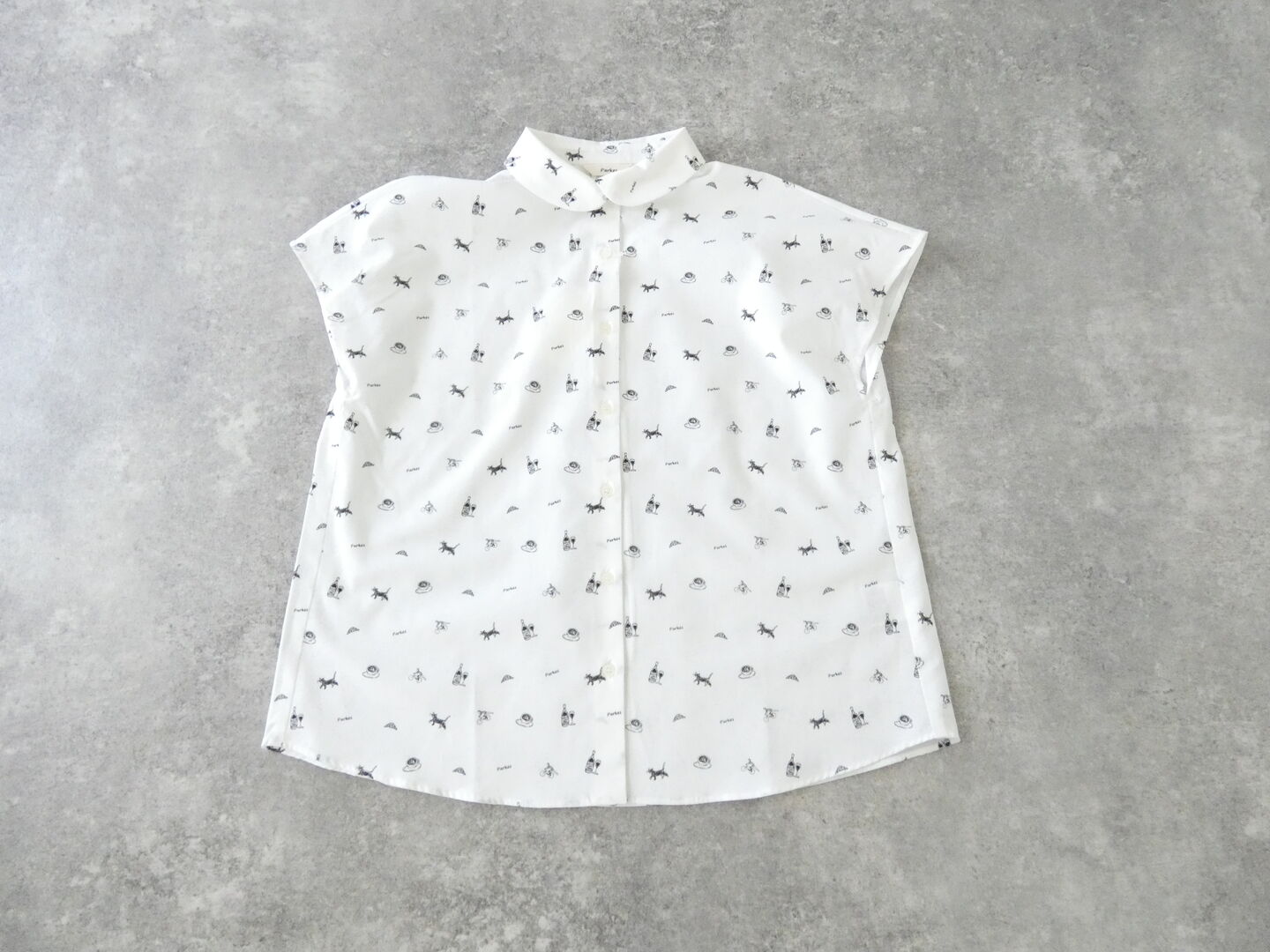 PK 重ね衿裾ラウンドカットシャツの商品画像3