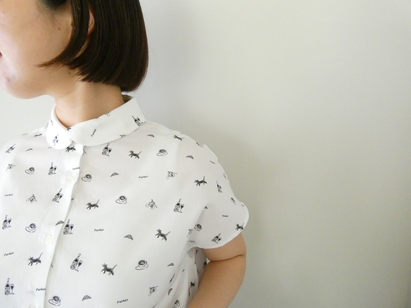 PK 重ね衿裾ラウンドカットシャツの商品画像4