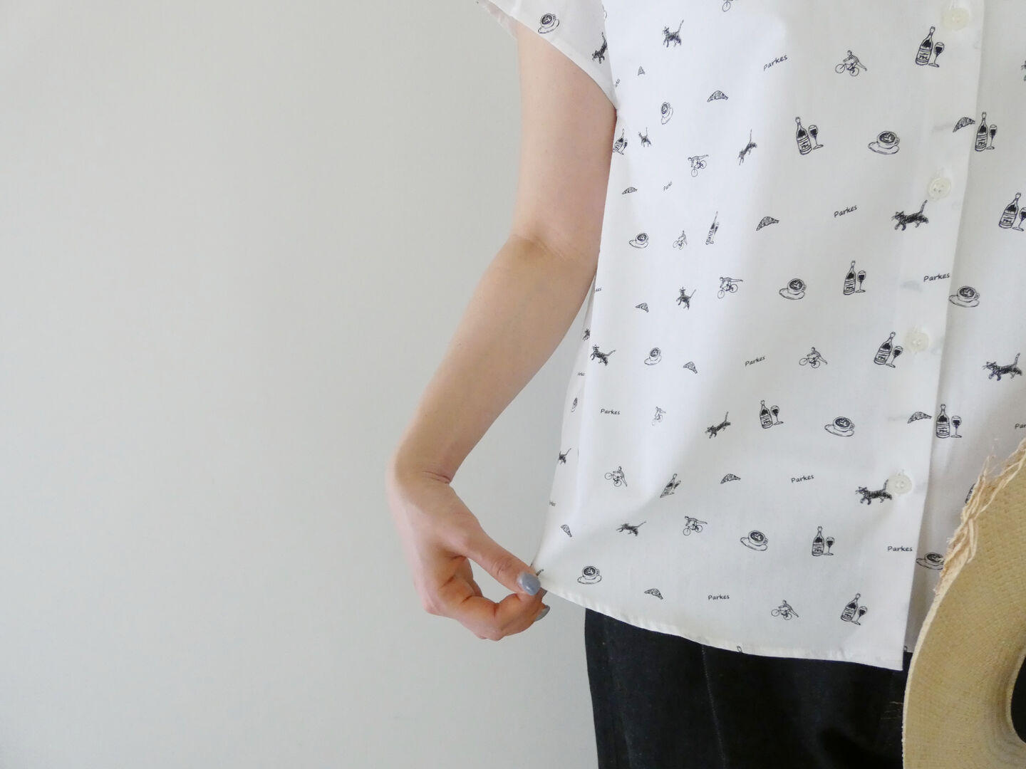 PK 重ね衿裾ラウンドカットシャツの商品画像5