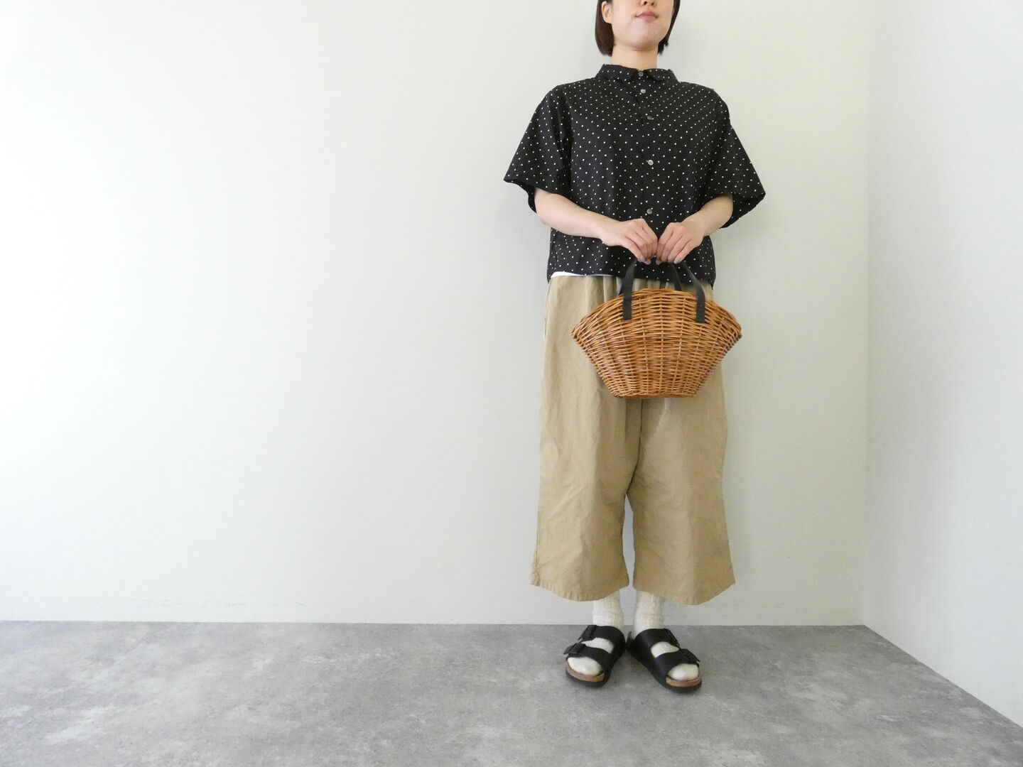 prit(プリット) 70/1高密度ローンドットプリント5分袖ショートシャツの商品画像2