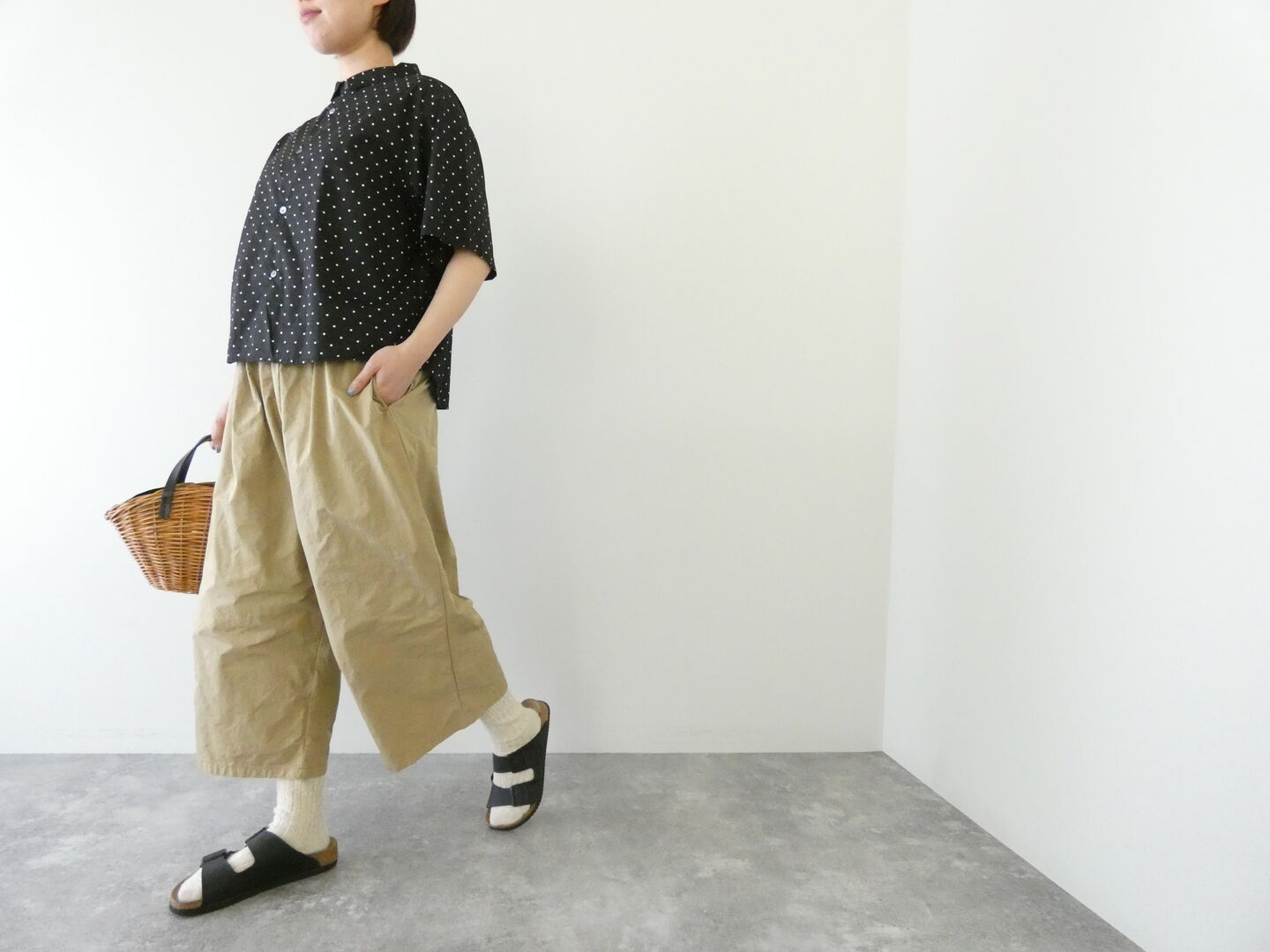 prit(プリット) 70/1高密度ローンドットプリント5分袖ショートシャツの商品画像4